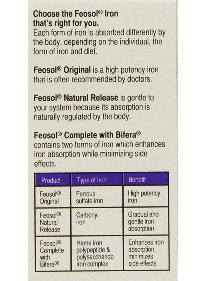Feosol Complete With Bifera 30 Count (Pack Of 2) - Image 3