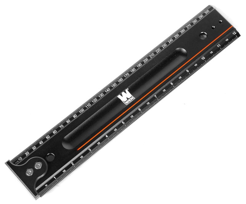 WEN 12-Inch Measuring Ruler With Hook Stop (ME812R) - Image 1