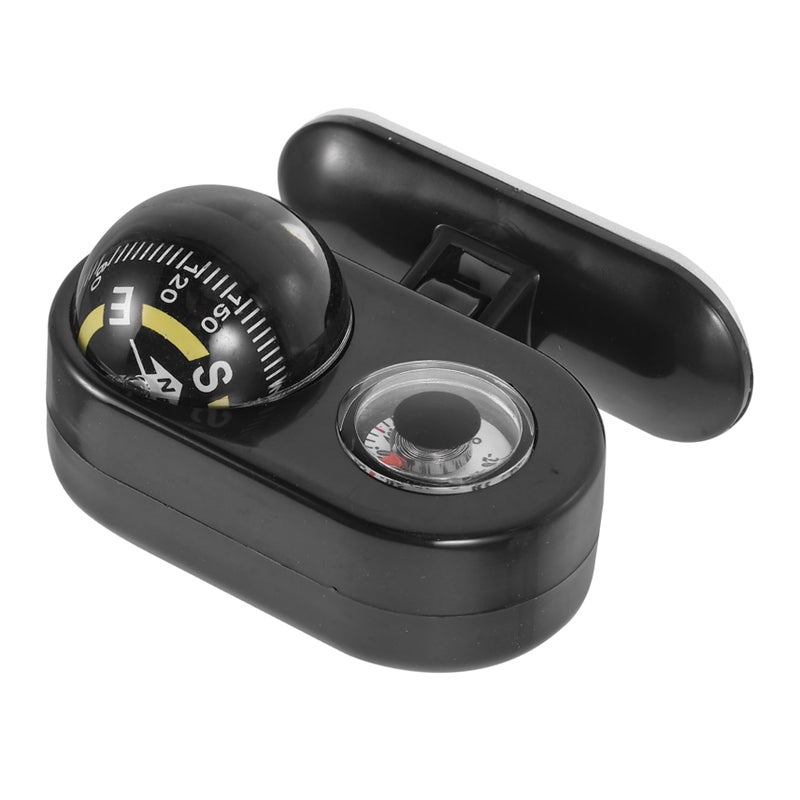Self Adhesive Car Dashboard Compass Thermometer Navigation Tool Easy Installation - Image 2