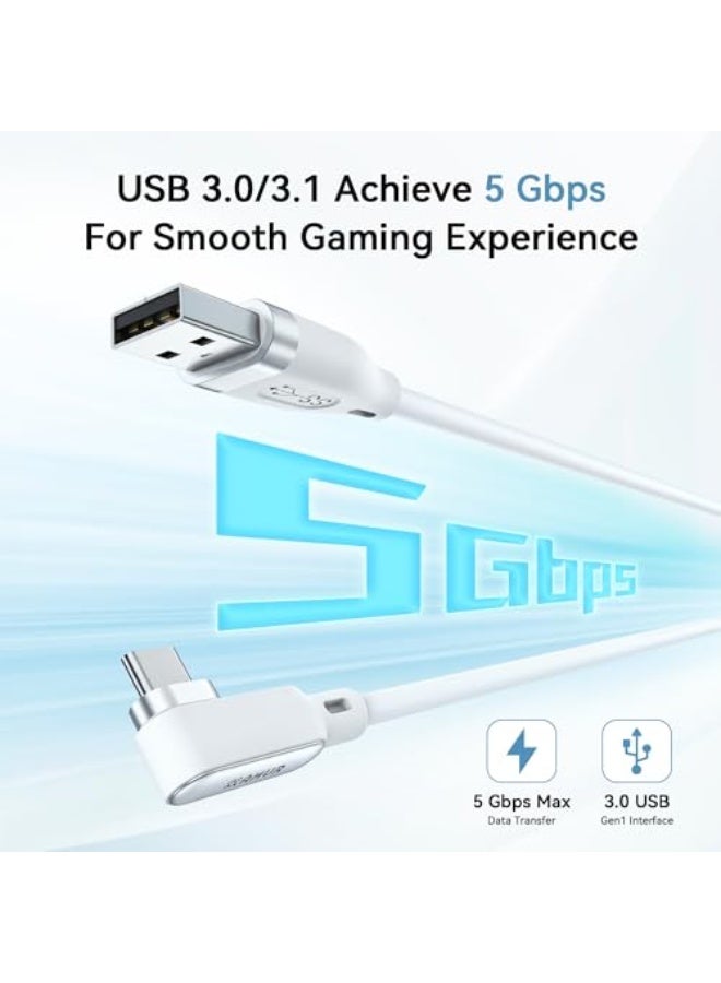 AMVR Link Cable 5m Fast Charge for Quest 3S/Quest 3/Oculus Quest 2/Pico 4/Pico 4 Ultra Right Angle Link Cable, USB 3.0 to Type C 5Gbps Fast Data Transfer Accessory for Code Gaming PC/Steam VR - Image 4