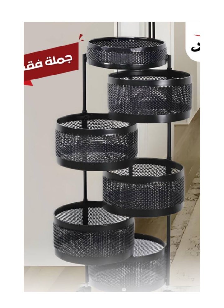 ماركة غير محددة تربو معدن بالكامل 5 دور تربو معدن  بالكامل كل درج متحرك بطريقه انسيابية  ٣٦٠ درجه مزود بعجل لسهوله التنقل في كل مكان    شكله شيك جدا يستخدم تربو للمطبخ للخضار والفاكهه  أو في الحمام للشاور والشامبو  يستخدم في المكتب وغرف الاطفال لحمل جميع الأشياء في مكان واحد  مزود بعجل متين لسهوله الحركه والتنظيف خلفه شكل انسيابي ورائع قطعه ديكور في اي مكان  - Image 5