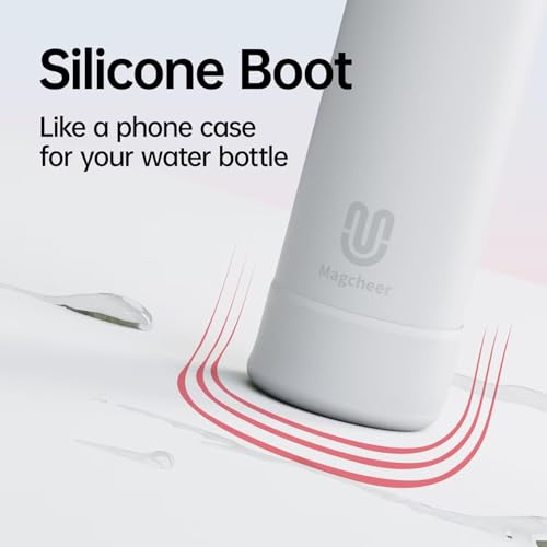 magcheer Insulated Magnetic Water Bottle - Reusable Stainless Steel Bottle with MagSafe Compatible Phone Holder - Keeps Cold for 32 Hours - Perfect for Gym, Sports, and Travel - White 32oz - Image 5