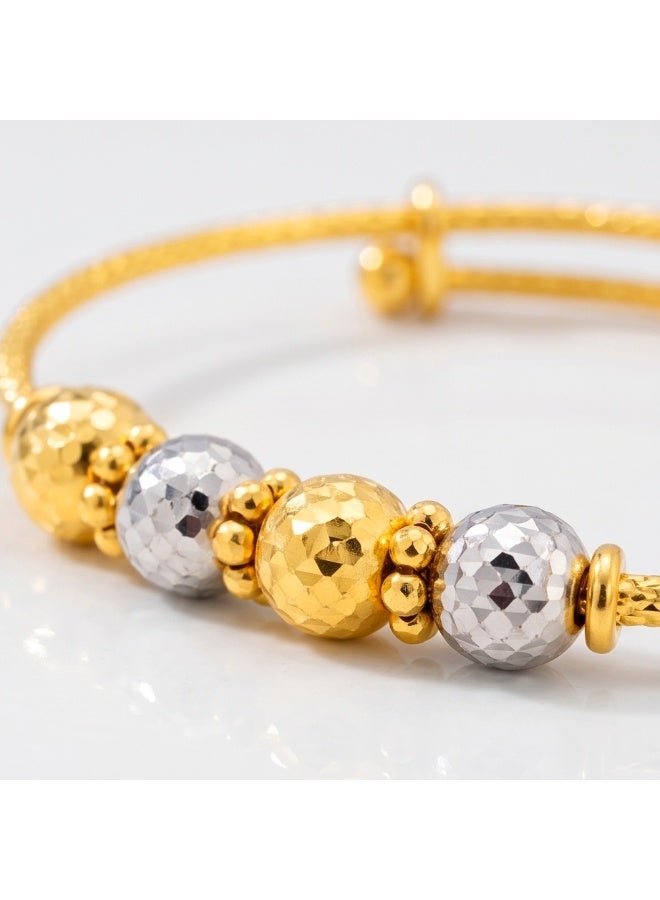 BAFLEH JEWELLERY Elegant Yellow  White Gold Dual Tone Textured Baby Kada  Bafleh Jewellery - Image 4