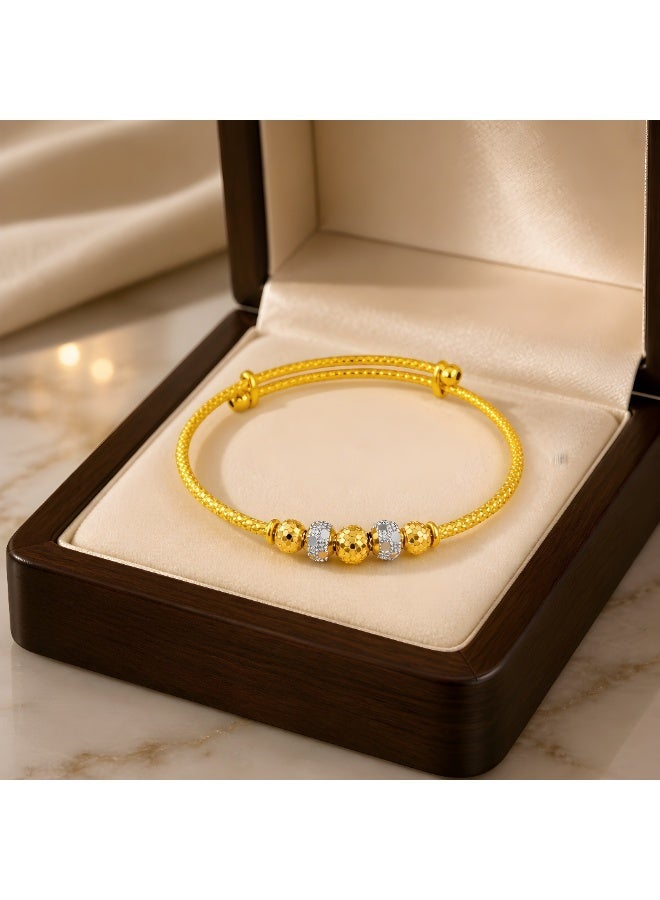 BAFLEH JEWELLERY Elegant Yellow  White Gold Dual Tone Textured Baby Kada  Bafleh Jewellery - Image 3