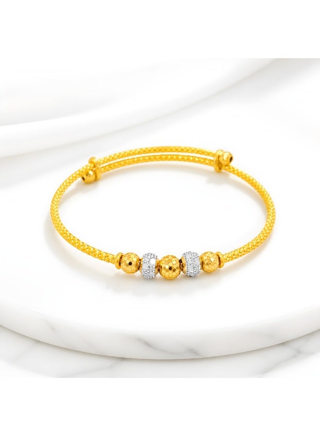 BAFLEH JEWELLERY Elegant Yellow  White Gold Dual Tone Textured Baby Kada  Bafleh Jewellery - Image 5