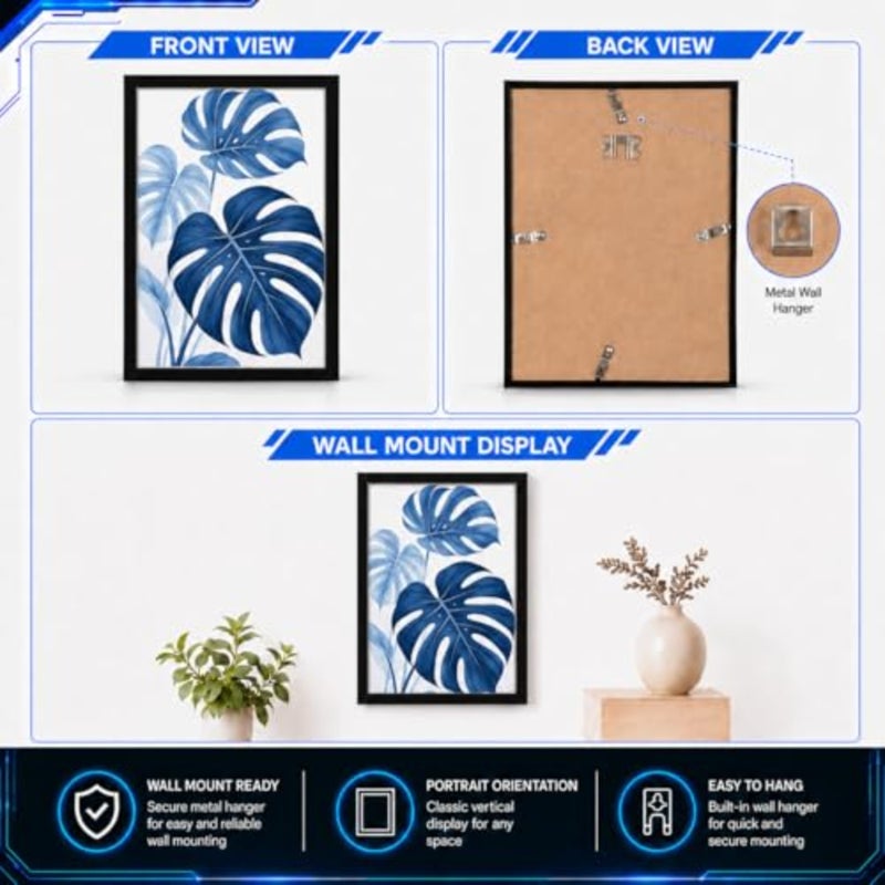 إطار صورة Scholar Tree A2، 3 إطارات صور A2، صورة معلقة على الحائط مقاس 42 × 59، 4 سم، مصنوعة من مواد قوية ومتينة - Image 4