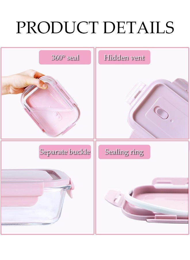 DUNISO 2 Pcs Glass Meal Prep Containers，Leak Proof Lunch Box，Food Storage Containers with Lids，with Durable Lock Covers, With Insulated Bag and Tableware,for Microwave, Oven,Freezer and Dishwasher，680ml - Image 5