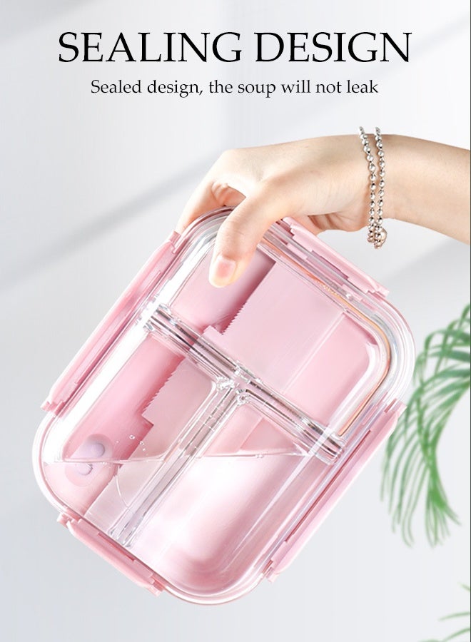 DUNISO 2 Pcs Glass Meal Prep Containers，Leak Proof Lunch Box，Food Storage Containers with Lids，with Durable Lock Covers, With Insulated Bag and Tableware,for Microwave, Oven,Freezer and Dishwasher，680ml - Image 3