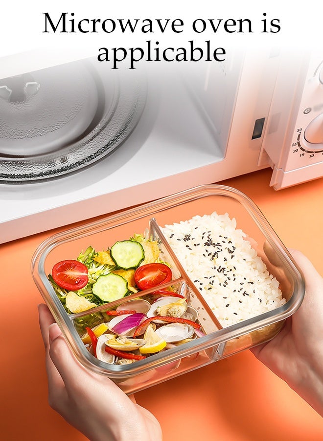 DUNISO 2 Pcs Glass Meal Prep Containers，Leak Proof Lunch Box，Food Storage Containers with Lids，with Durable Lock Covers, With Insulated Bag and Tableware,for Microwave, Oven,Freezer and Dishwasher，680ml - Image 2