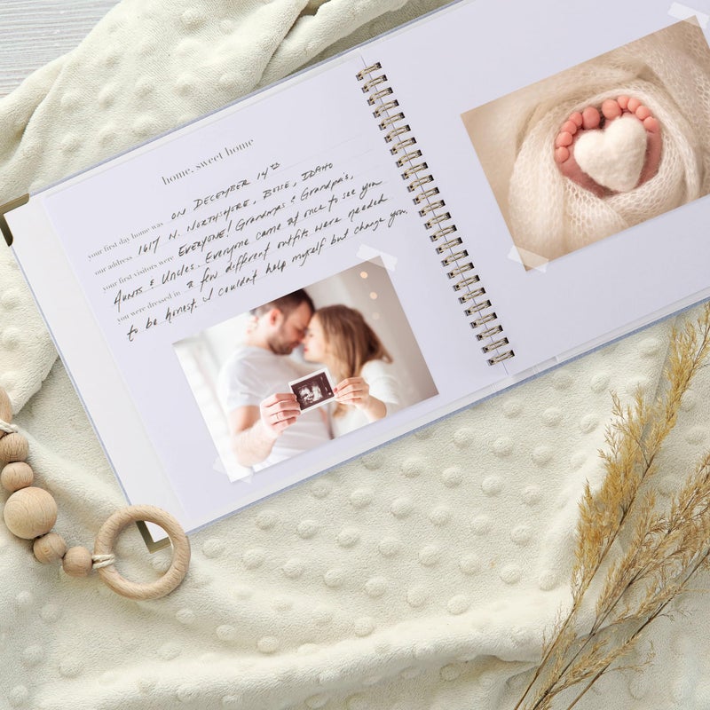 ZICOTO Keepsake Baby Memory Book for Boys and Girls â€“ Timeless First 5 Year Baby Book â€“ Neutral Journal Scrapbook or Photo Album - Record a Milestone for Every Event from Birth to Age 5 - Image 5