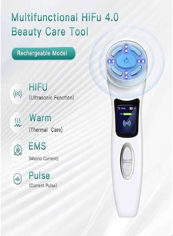 Facial beauty instrument, wrinkle removal 4 in 1, wireless facial massager, high-intensity focused ultrasound, suitable for eyes, chin and neck - Image 3
