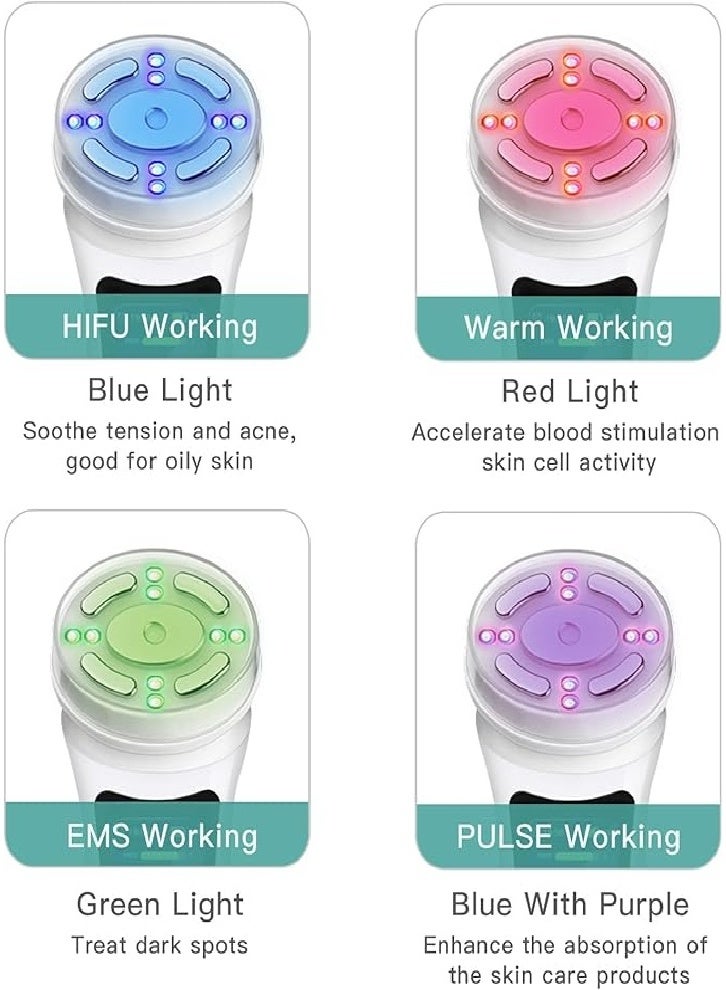 Facial beauty instrument, wrinkle removal 4 in 1, wireless facial massager, high-intensity focused ultrasound, suitable for eyes, chin and neck - Image 2