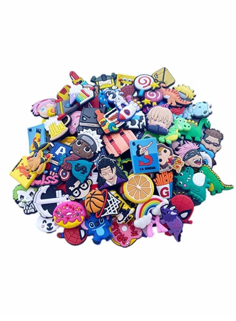 Shoe Decoration Charms 100 Pcs Random Different Shoe Charm for Croc Charm for Hole Hole Shoe - Image 2