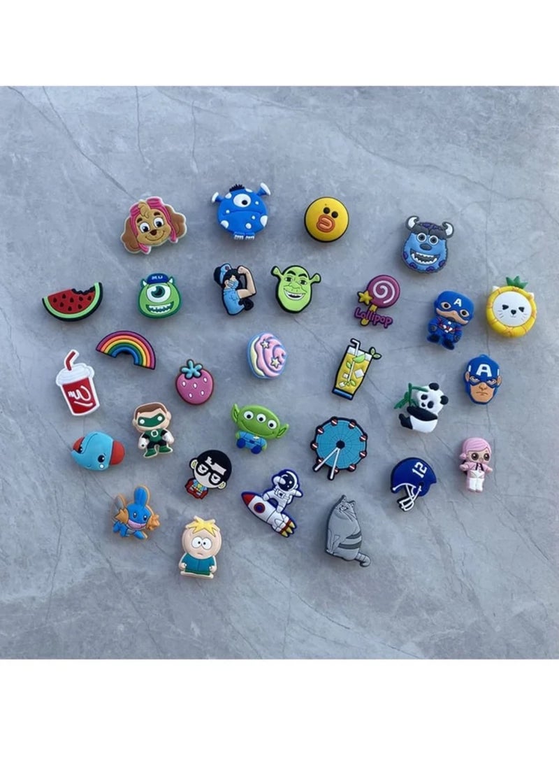 Shoe Decoration Charms 100 Pcs Random Different Shoe Charm for Croc Charm for Hole Hole Shoe - Image 5