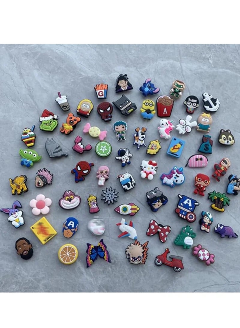 Shoe Decoration Charms 100 Pcs Random Different Shoe Charm for Croc Charm for Hole Hole Shoe - Image 3