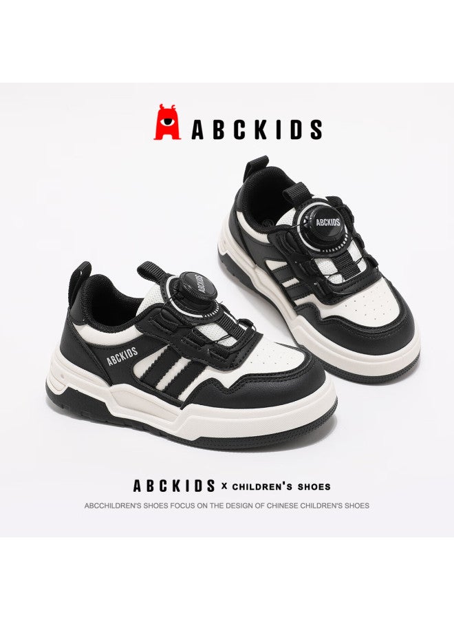 Abc Kids Children's White Sneakers Autumn Kids Casual Shoes Boys Girls School Canvas Shoes 3514 Beige/black Size 28 - Image 3