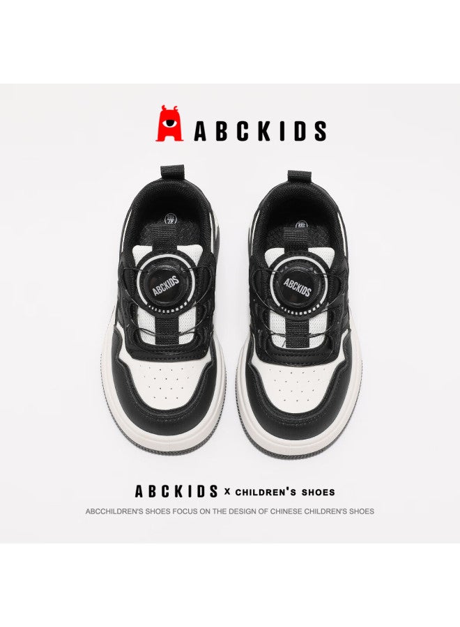 Abc Kids Children's White Sneakers Autumn Kids Casual Shoes Boys Girls School Canvas Shoes 3514 Beige/black Size 28 - Image 4