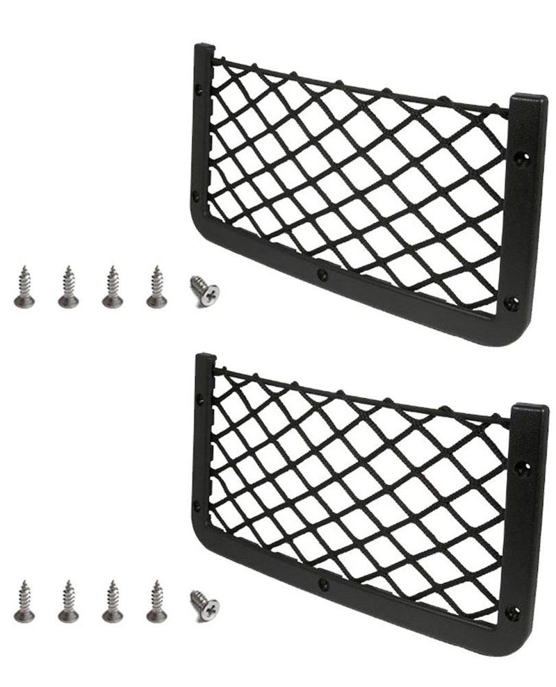 [2 Pack], JAVOedge Large ABS Plastic Frame with Stretchable Mesh Net, Screws Included for Secure Fit in Auto, RV, Home, Marine
