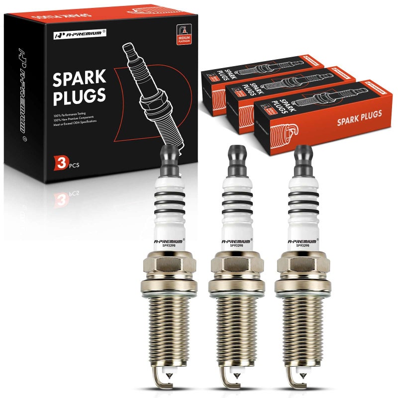 APremium Iridium Platinum Spark Plugs Compatible with Mitsubishi Mirage 2014201520172020 12L Pack of 3