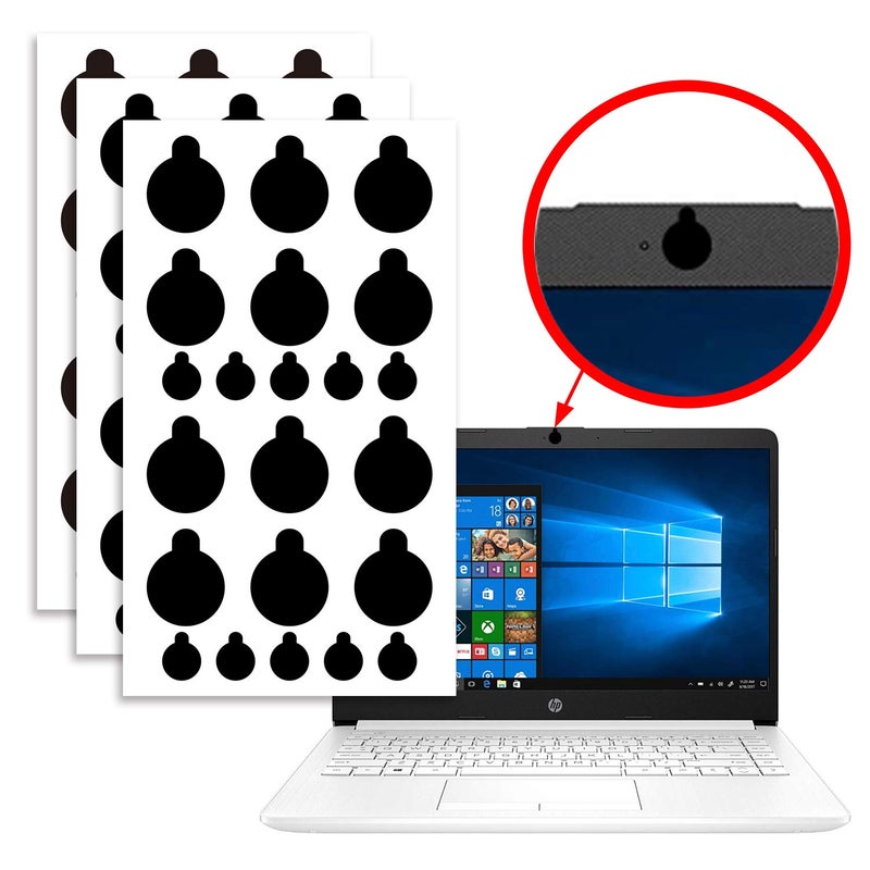 Well Tile 60 Pcs Webcam/Camera Vinyl Privacy Stickers for Laptop and PC – Removable & Reusable (0.39 Inch)