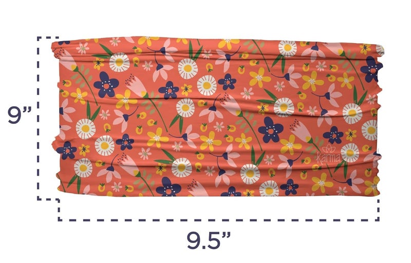 Karma Midnight Floral Headband for Women - Thin - Fabric Headband and Stretchy Hair Scarf - Dark Grey - Image 3