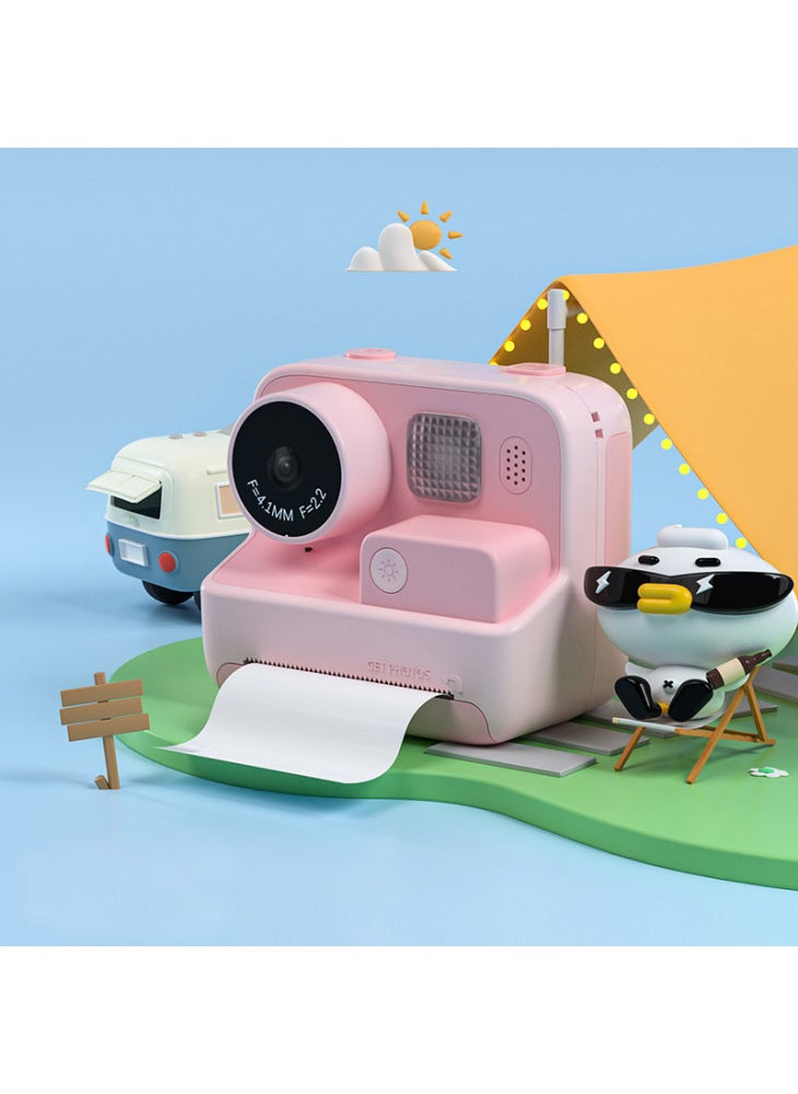 Generic KOOOL K27 2-inch Screen ABS+PC Kids Instant Printing Camera Toy HD Dual Lens Rechargeable Camera - Pink - Image 4