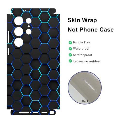 CXWITHY Skin Wrap for Samsung Galaxy S24 Ultra, Sticker Decal Protective Film Cover for Phone Back, Camera, Frame (Blue) - Image 3