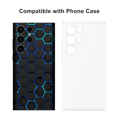 CXWITHY Skin Wrap for Samsung Galaxy S24 Ultra, Sticker Decal Protective Film Cover for Phone Back, Camera, Frame (Blue) - Image 5