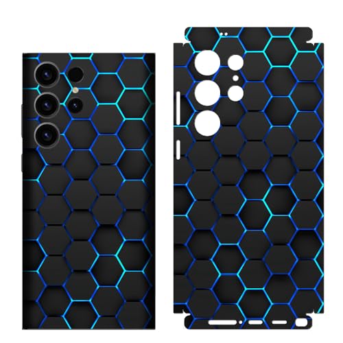CXWITHY Skin Wrap for Samsung Galaxy S24 Ultra, Sticker Decal Protective Film Cover for Phone Back, Camera, Frame (Blue) - Image 2