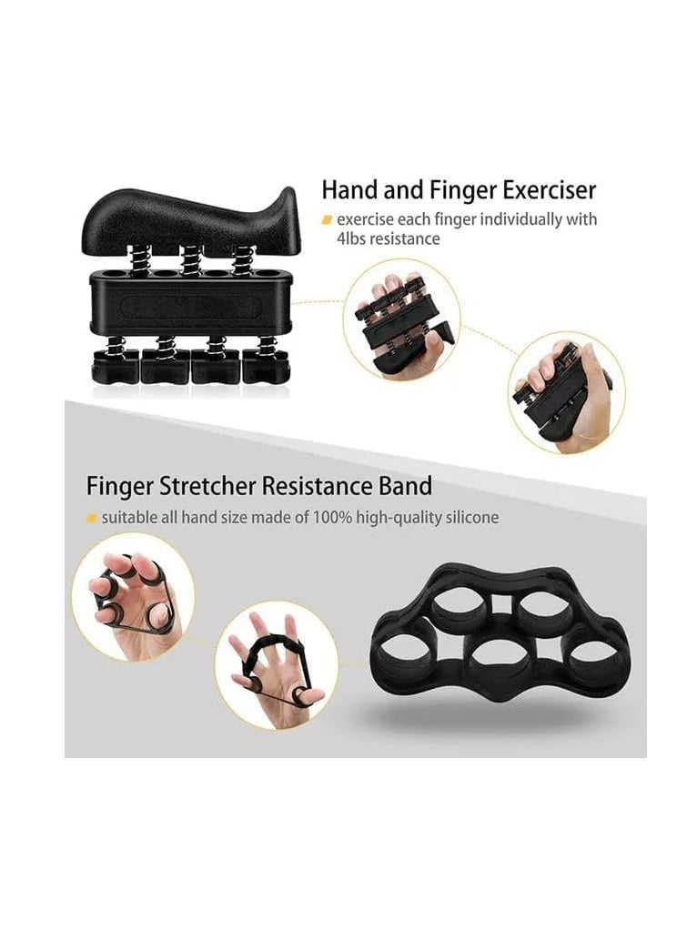 Generic - 5 Pack Hand Grip Strengthener Trainer Kit - Hand Strengthener & Grip Strength Kit - Forearm Grip Adjustable Resistance - Finger Stretcher, Hand Gripper, Finger Exerciser for Men/Women - Image 1