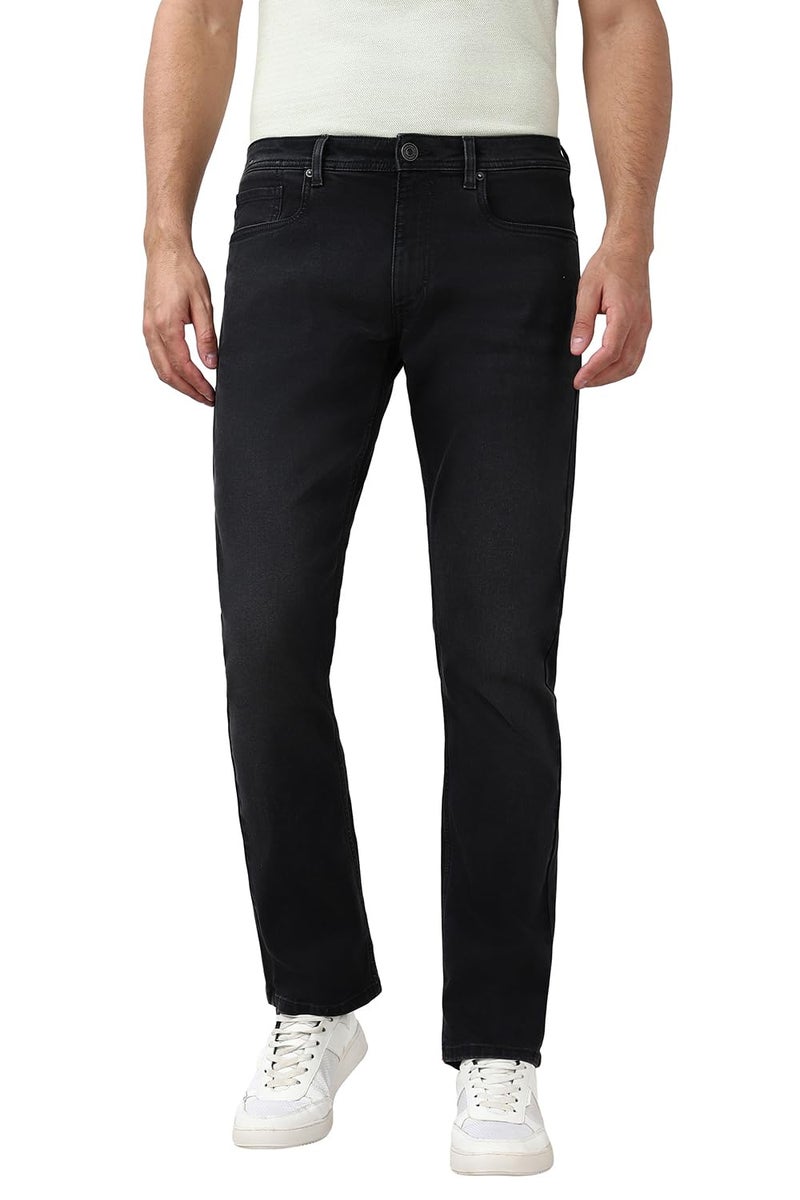 Peter England Men Black Light Wash Jeans - Image 1