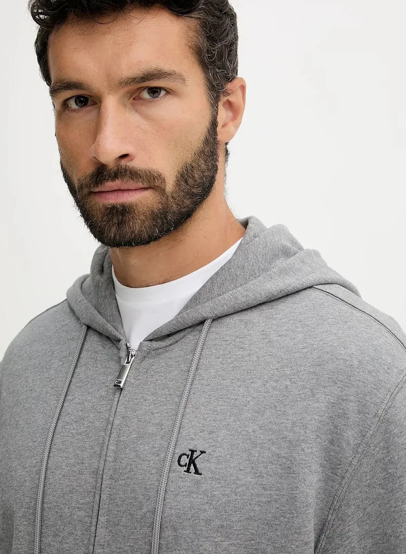 Calvin Klein Jeans  Sueded Terry Zip-Thru Hoody for Men | Best Price UAE