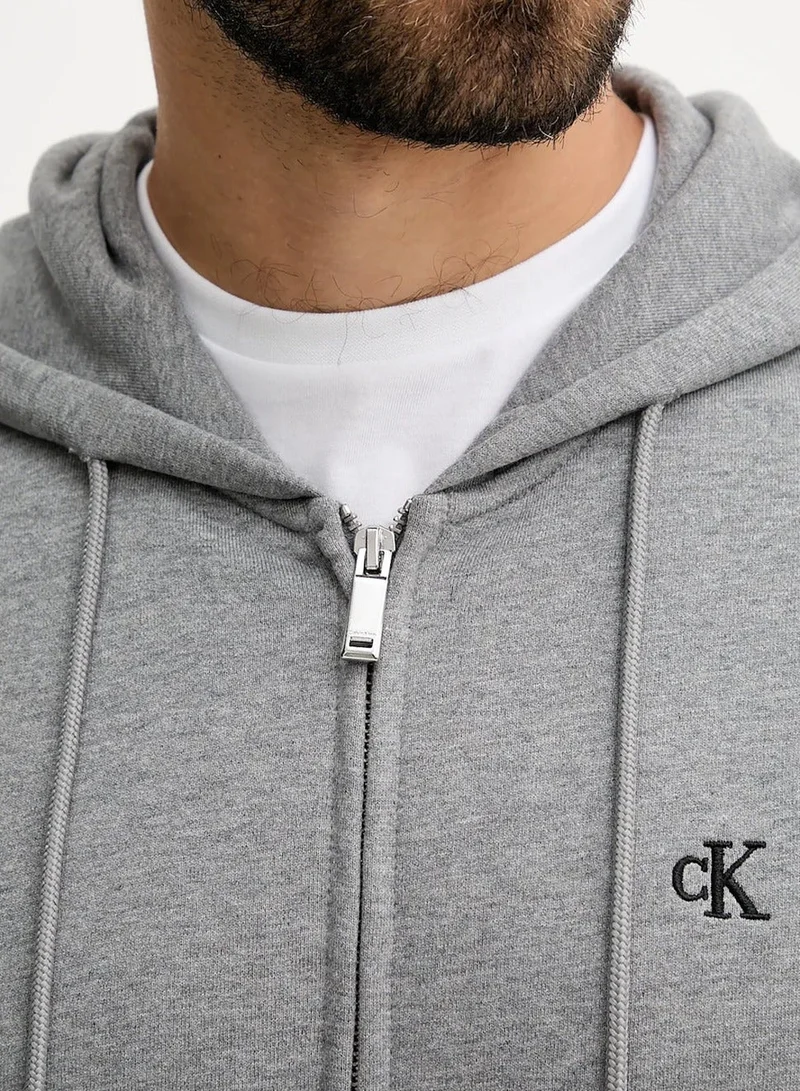 Calvin Klein Jeans  Sueded Terry Zip-Thru Hoody for Men | Best Price UAE