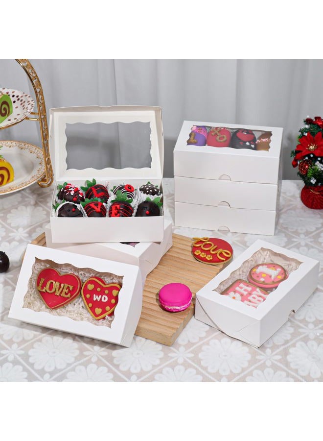 TEMLQPACK 50pcs 7x4.3x2 Inches White Chocolate Covered Strawberries Boxes Cookies Boxes Cake Pop Boxes Truffle Boxes Cakesickle Boxes Charcuterie Bakery Boxes for Christmas Valentine's Mother's Day - Image 2