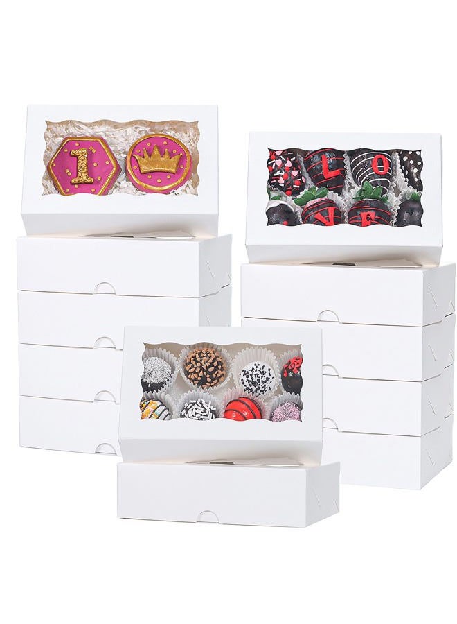 TEMLQPACK 50pcs 7x4.3x2 Inches White Chocolate Covered Strawberries Boxes Cookies Boxes Cake Pop Boxes Truffle Boxes Cakesickle Boxes Charcuterie Bakery Boxes for Christmas Valentine's Mother's Day - Image 1