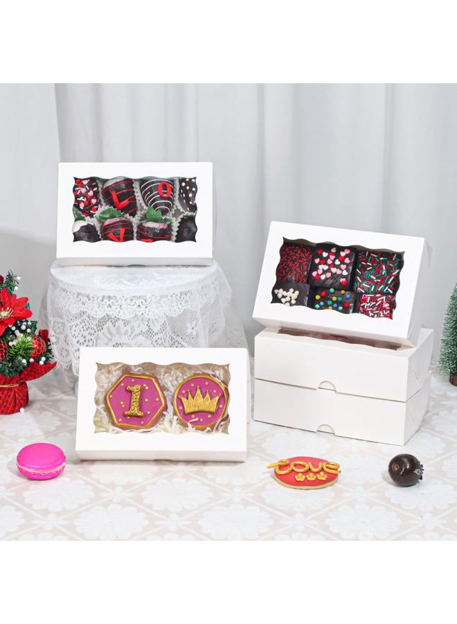 TEMLQPACK 50pcs 7x4.3x2 Inches White Chocolate Covered Strawberries Boxes Cookies Boxes Cake Pop Boxes Truffle Boxes Cakesickle Boxes Charcuterie Bakery Boxes for Christmas Valentine's Mother's Day - Image 5