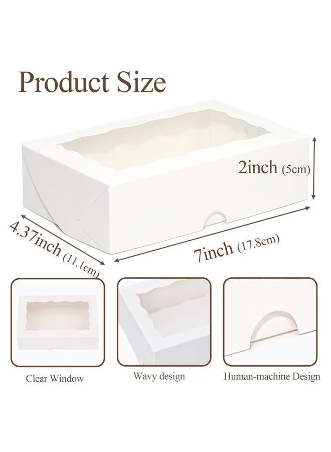 TEMLQPACK 50pcs 7x4.3x2 Inches White Chocolate Covered Strawberries Boxes Cookies Boxes Cake Pop Boxes Truffle Boxes Cakesickle Boxes Charcuterie Bakery Boxes for Christmas Valentine's Mother's Day - Image 4