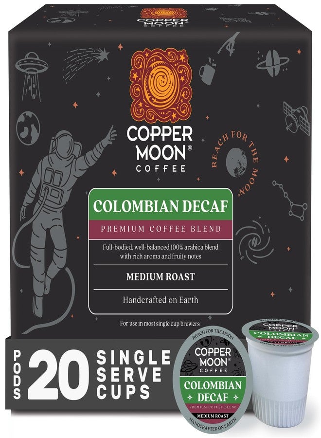 Copper Moon Single Serve Decaffeinated Coffee Pods for Keurig K Cup Brewers, Colombian Decaf Blend, Medium Roast Coffee, 20 Count - Image 1