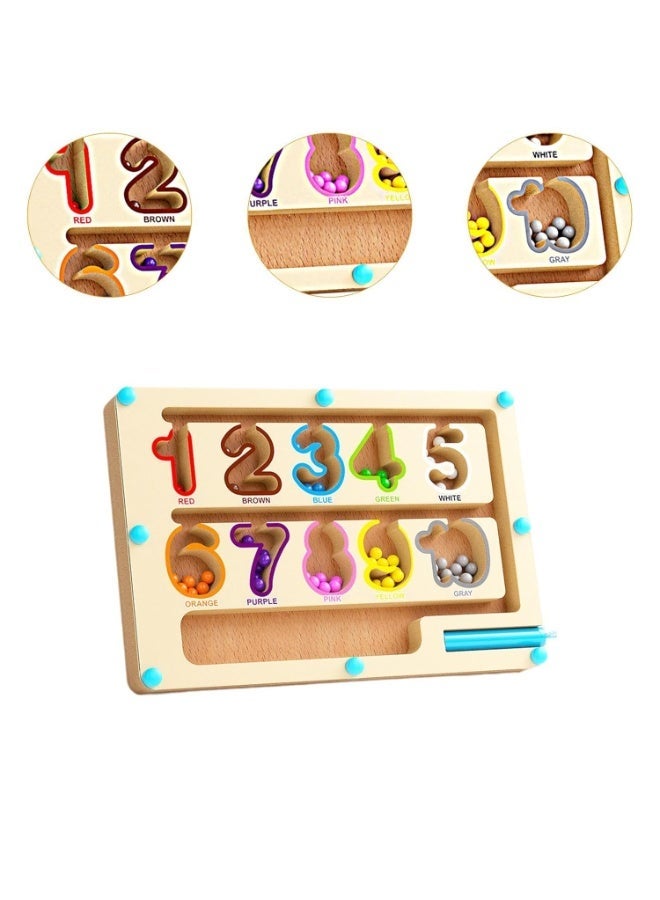 Twisoo Magnetic Color & Counting Maze for Toddlers – Montessori Puzzle Board with Magnetic Pen (Dinosaur, Paint, Ice Cream & Alphabet Themes), Color Matching & Number Recognition - Image 2
