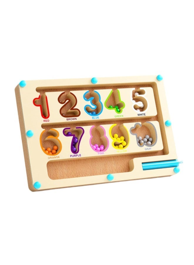 Twisoo Magnetic Color & Counting Maze for Toddlers – Montessori Puzzle Board with Magnetic Pen (Dinosaur, Paint, Ice Cream & Alphabet Themes), Color Matching & Number Recognition - Image 1