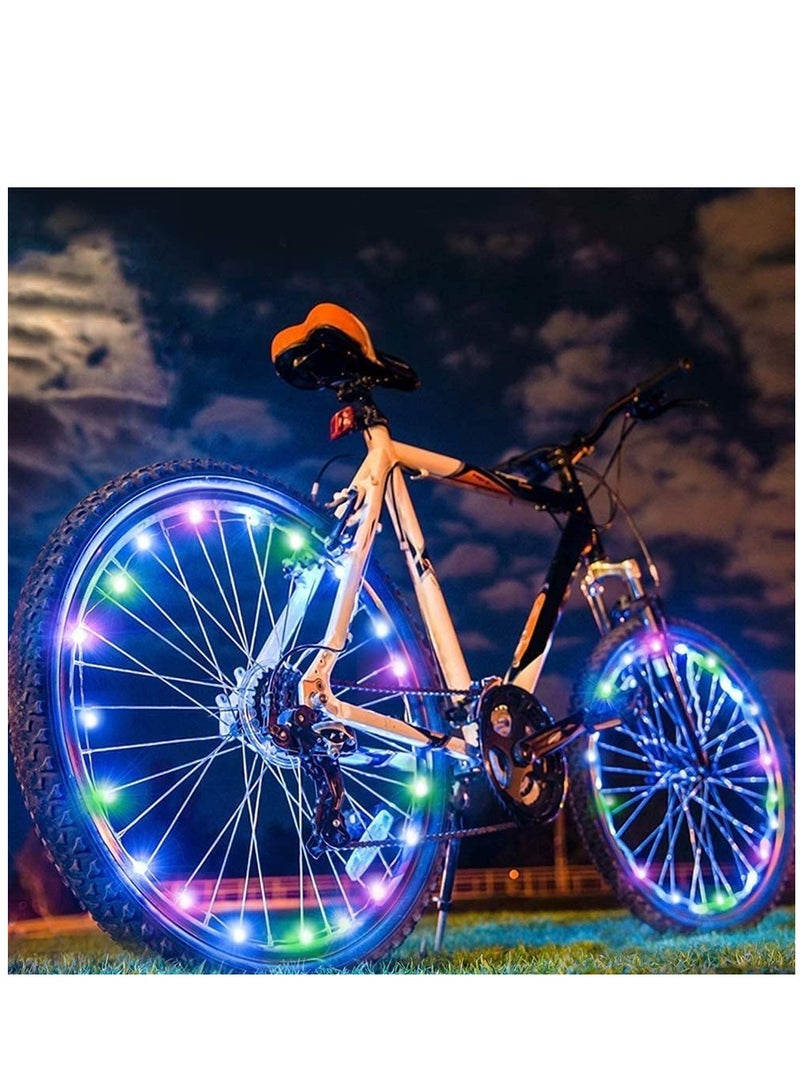 SYOSI Bike Wheel Lights LED String Mountain Bike Wire Decorative Light Make You The Most Shining One On Night Riding Waterproof Multi-color Highlight Durable Bicycle Wheel String Lights Set - Image 1