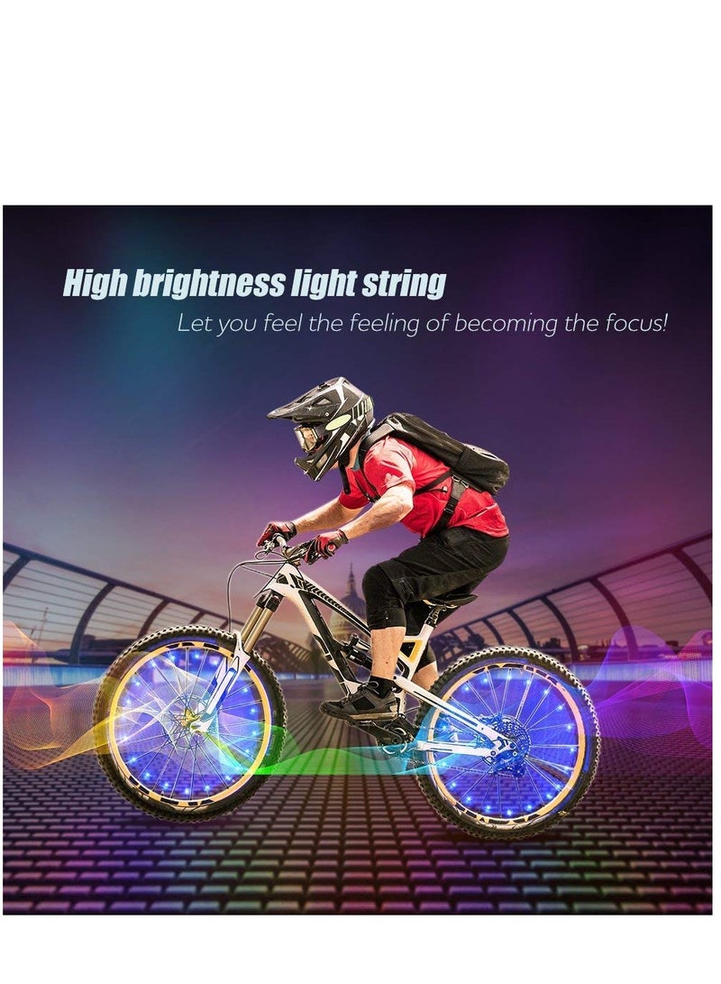SYOSI Bike Wheel Lights LED String Mountain Bike Wire Decorative Light Make You The Most Shining One On Night Riding Waterproof Multi-color Highlight Durable Bicycle Wheel String Lights Set - Image 5