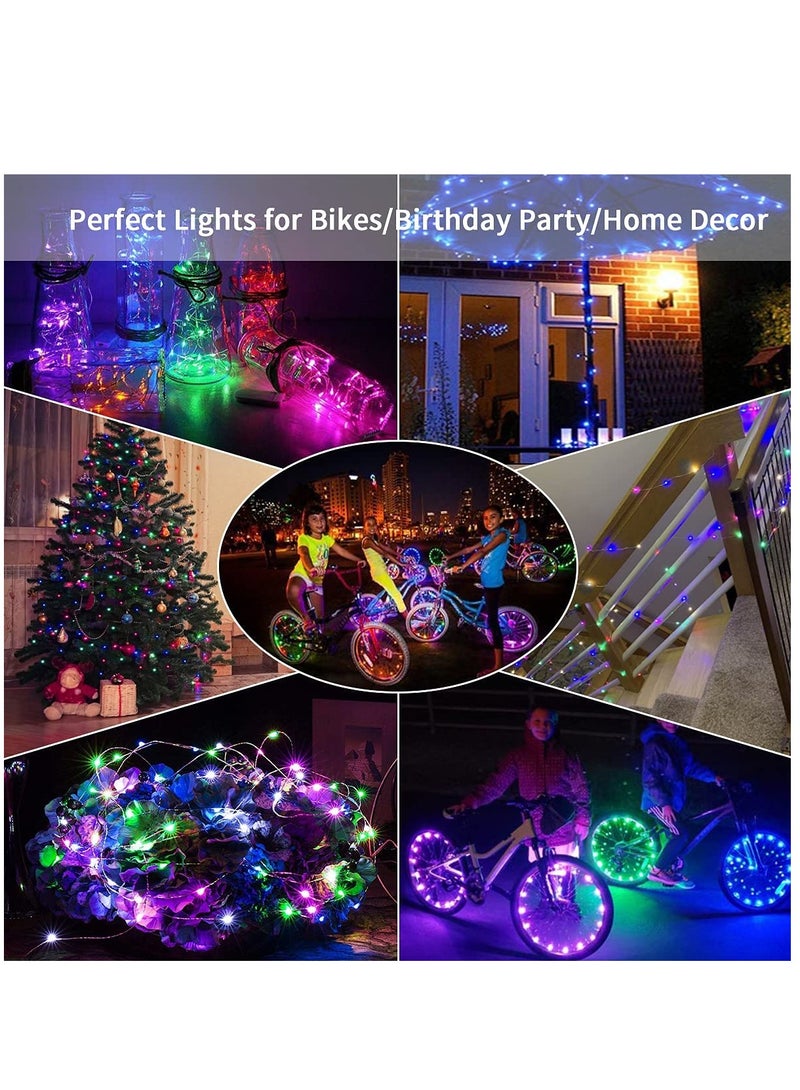 SYOSI Bike Wheel Lights LED String Mountain Bike Wire Decorative Light Make You The Most Shining One On Night Riding Waterproof Multi-color Highlight Durable Bicycle Wheel String Lights Set - Image 3