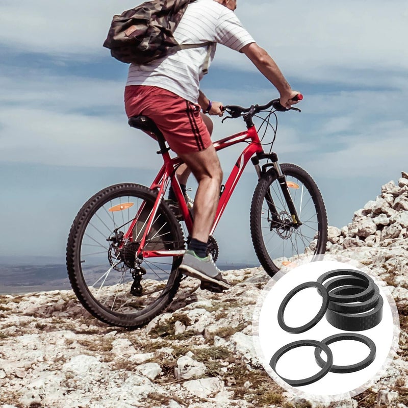 6pcs Carbon Fiber Bicycle Headset Spacers 2mm 3mm 5mm 10mm Thickness - Image 5