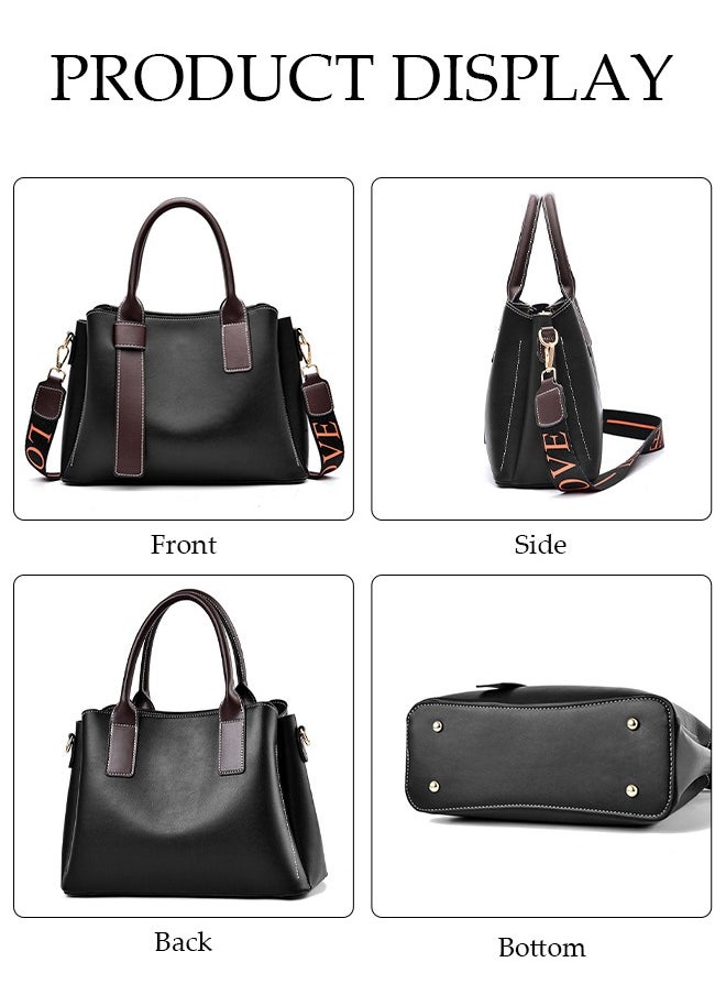 DUNISO Women's Vintage Tote Bag Handbags with Large Capacity Faux Leather Shoulder Bag Ladies Fashion Designer Satchel Crossbody Bag with Detachable Strap for Ladies  - Image 3