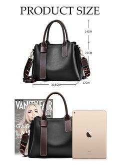 DUNISO Women's Vintage Tote Bag Handbags with Large Capacity Faux Leather Shoulder Bag Ladies Fashion Designer Satchel Crossbody Bag with Detachable Strap for Ladies  - Image 4