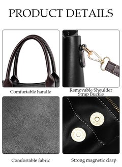 DUNISO Women's Vintage Tote Bag Handbags with Large Capacity Faux Leather Shoulder Bag Ladies Fashion Designer Satchel Crossbody Bag with Detachable Strap for Ladies  - Image 5