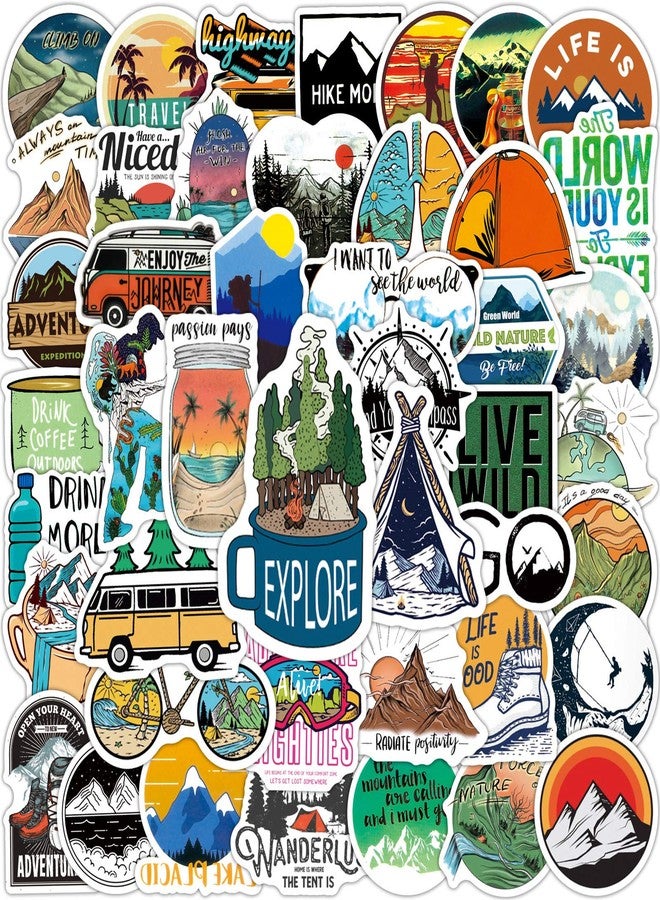 Adeela 100pcs Adventure and Outdoor Camping Stickers Pack for Water Bottles - Suitable for Teens and Adults - Image 3