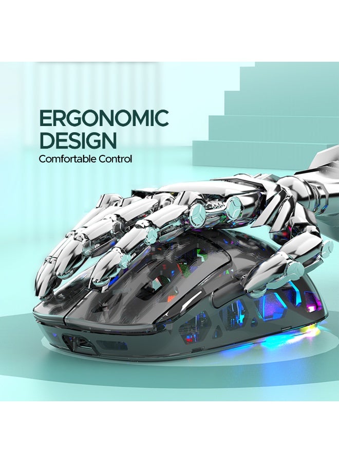 أريزون فأرة الألعاب اللاسلكية أريزون AM-05 بإضاءة RGB شفافة ثنائية الوضع - Image 5