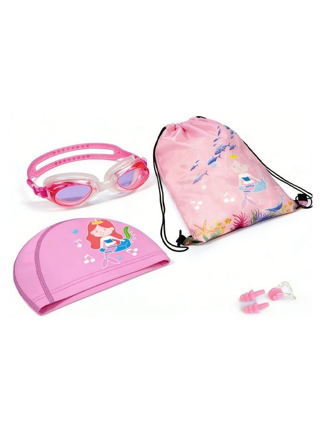 Ailily Swimming Goggle Set- Anti-Fog Swimming Goggles,Swim Cap,Swimming Ear Plugs Nose Clips And Drawstring Bag,UV Protection Clear Kids Swim Goggles,No-Leaking Adjustable Goggles - Image 5